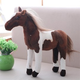 Champracer Realistic Horse Plush Toy, Stuffed Toy Horse Doll, Standing Pony Horse Plush Toy, Soft Horse Plush Toy, Decoration for Living Room, Bedroom (30 cm, B)