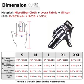 Azarxis Adjustable Lightweight Skeleton Gloves, Anti-Slip Skull Gloves Breathable Sports Gloves for Men Women Cycling, Biking, Workout Motorcycle (Black, XL)