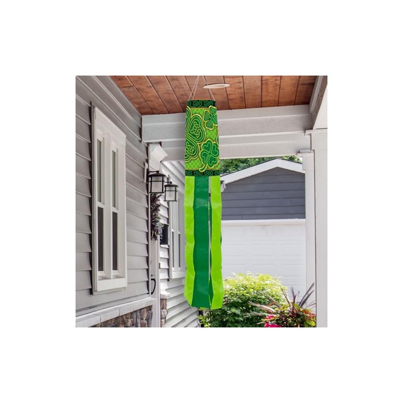 Briarwood Lane Celtic Shamrocks St. Patrick's Day Windsock Irish Clovers