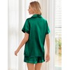 Ekouaer Womens Silk Satin Pajama Sets Soft Short Sleeve Button