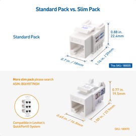Cable Matters UL Listed 50-Pack RJ45 Keystone Jack in White with Keystone Punch-Down Stand