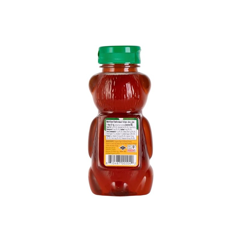 Heaven & Earth Organic Raw Unfiltered Honey, 12 oz (2