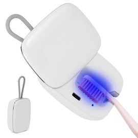 UNISOPH UV-Zahnbürsten-Desinfektionsmittel, tragbarer Mini-Zahnbürsten-Desinfektionsmittel mit Trockenfunktion, wiederaufladbarer Halter, Zahnbürsten-Sterilisator, Zahnbürstenreiniger für Zuhause