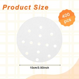 400Pcs Small Bamboo Steamer Liners, Perforated Dumpling Steam Paper 4in Round Anti-Stick Mini Steam Paper Steamer Basket Liners With Holes for Steamed Buns Dumplings