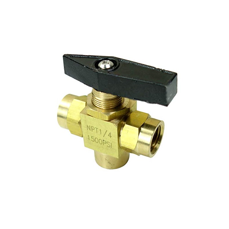 HongBoW Brass Instrument 3 Way Ball Valve L Port Panel