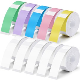 Gersoniel 1600 Pcs Label Tapes 15 x 40 mm Laminated Labeling Stickers Replacement Compatible with D30 Portable Label Printer Tapes Adapted Label Print Paper for Office 160 Label/Roll (Colorful)