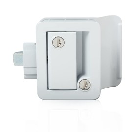 PIT66 RV Entry Door Lock Handle Compatible with Travel Trailers Zinc Alloy Door Lock Handle White