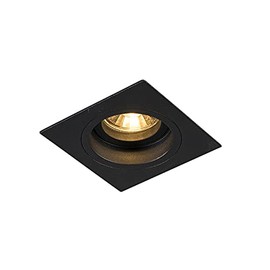 Qazqa - Modern Recessed Spotlight Black 9.3 cm Rotatable and Tiltable - Chuck I Living Room I Bedroom - Steel Square - LED Suitable for GU10
