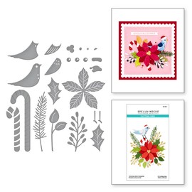 Spellbinders Christmas Bird Poinsettia Etched Dies from The Classic Christmas Collection