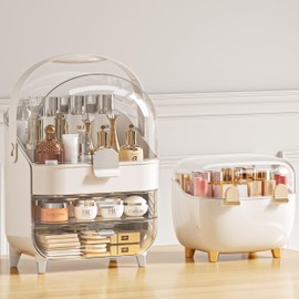 Makeup Organizer, Skincare Holder Bathroom Counter Organizer (with Lipstick Organizer) Storage Box Cosmetic Display Cases, Teen Girl Gifts Trendy Stuff Make up Organizers for Vanity Dresser Countertop