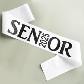 Senior Sash 2025 Black,White Senior Cheer Sashes Class of 2025 Graduation Celebration Class Competition Sash Party Supplies 6 Pack