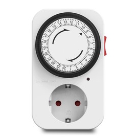 G-ELEK Mechanical Timer Socket with 96 Switching Segments (15 Minutes), Analogue Timer for Indoor Use with Child Lock, Daily On/Off Cycle, for Christmas Decoration