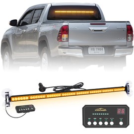 XRIDONSEN 35 inch Traffic Advisor Light Bar 48 LED Amber Strobe Lights Emergency Safety Hazard Warning Lights Front/Rear Window w/Display Controller for Construction Vehicles plow/Tow Trucks Wreckers