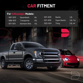 BDFHYK 1 Barrel Carburetor Carb 34 PICT-3 98-1289-B 113129031K Compatible with VW Super Beetle Thing Karmann Ghia Squareback Transporter 1971-1979 1600cc Air Cooled Type 1 Engines Electric Choke