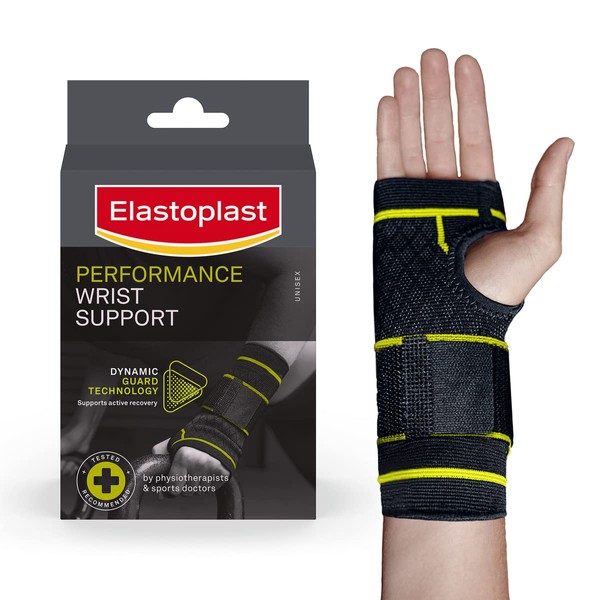 Elastoplast Advanced Performance Wrist Support, Flexible Wrist Brace with Dynamic Guard Technology Protects Weak/Injured Wrists, Hand Brace Size S/M, Fits Left or Right Wrist, Class 1 Medical Device