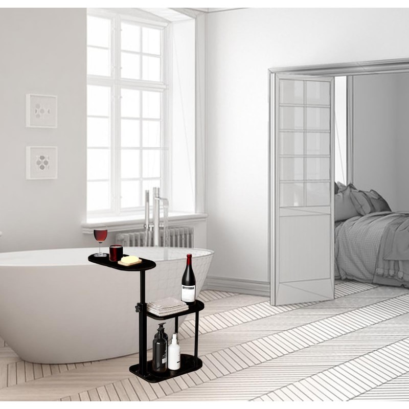 MOYUXIAO 3 Layer Bath Tub Tray Table,Bathtub Trays,Height Adjustable Bathtub