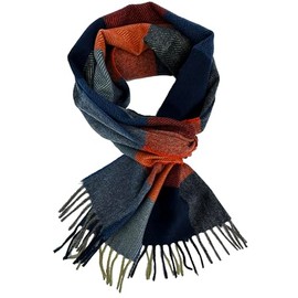 Webschal Stylish Red & Blue 100% Cashmere Scarf
