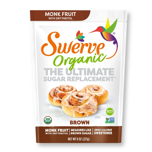 Swerve Organic Monk Fruit Brown Sugar Replacement Sweetener, 8 Ounce