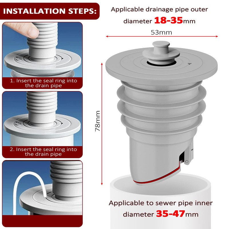 Bosmsaslad 2 x Washing Machine Drain Hose Seal, 35-40 mm