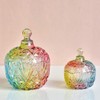 Danmu 1Pc Colorful Glass Storage Jar with Lid Candy Cookie