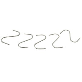 RK RÄUCHER KÖNIG Pack of 5 Smoking Hooks S Shape 8 cm Stainless Steel