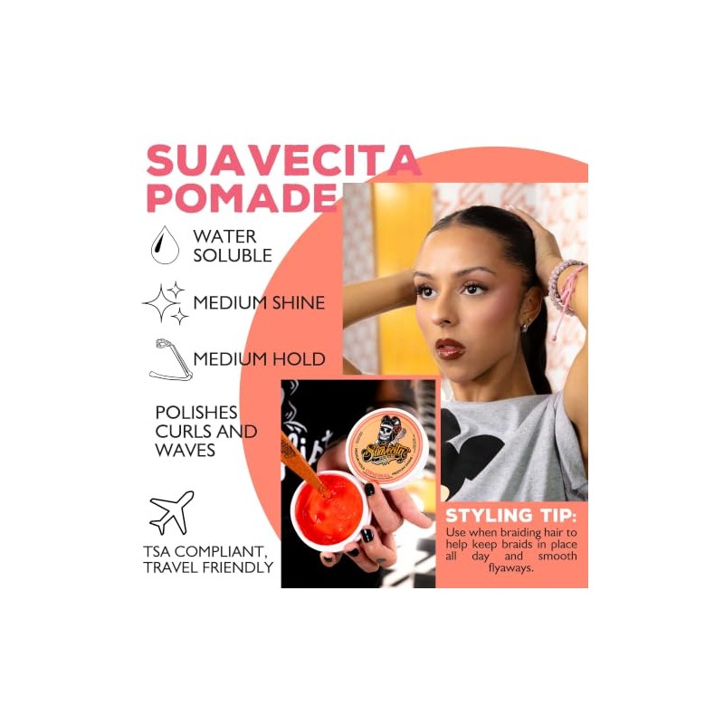 Suavecito Pomade Suavecita Cera para Mujer de Fijacion Media Brillo