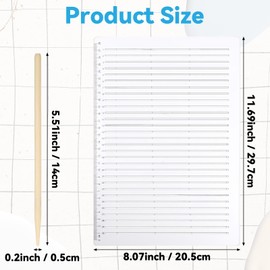 1 PCS Plastic A4 Straight Line Stencil Template, 11.7"× 8.1" Clear Spacing Line Writing Calligraphy Stencils Measuring Ruler Template Envelope Journal Supplies for Scrapbooking Lettering Drawing (2)