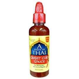 A Taste of Thai Sweet Chili Sauce – Authentic Thai Chili Sauce for Dipping, Stir-Fry, & Marinades – Asian Red Hot Sauce with Sweet Tangy Flavor - Trans Fat-Free, Gluten-Free & No GMO – (12 Pack, 7 oz Each)