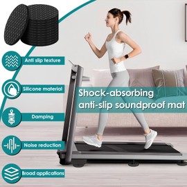 12Pcs Treadmill Mat Pads Anti-Slip Treadmill Pad Washing Machine Pad Noise Reduction Furniture Pads for Floor Protection Chair Legs Furniture Exercise Bike Home Gym Station 10 * 10 * 0.5cm
