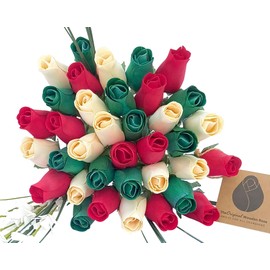 The Original Wooden Rose Christmas Flower Bouquet Closed Bud (3 Dozen)