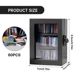 TABTAG Anxiety Bookshelf Mini Book Micro Display Stand a Miniature Library Equipped with 60 Mini - Books is an Ideal Decorative Gift for Book Enthusiasts (Black)