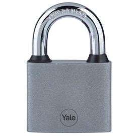 Yale Iron Disc Padlock 50mm - Nickel Plated - Hardened Steel Long Shackle - Extreme Corrosion Resistance for Outdoor use