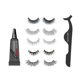 Revlon - Pestañas Postizas Reutilizables, 5 Pares Multidimensionales con Aplicador y Pegamento Negro a Prueba de Agua