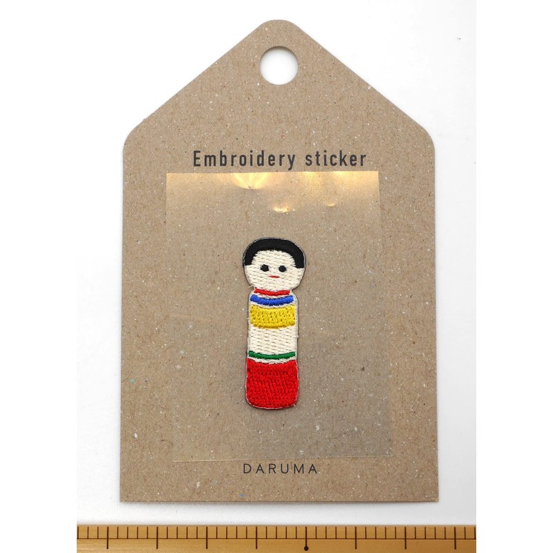 DARUMA Patch Embroidery Sticker COL. 13 Kokeshi 01-8680