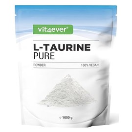 vit4ever Taurine Powder - 1000 g (1 kg) - Optimal Solubility - Vegan - 99% Purity - Laboratory Tested - L-Taurine Amino Acid