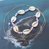 TseenYi Boho Cowrie Shell Choker Neckalce Seashell Necklace Purple Tiny