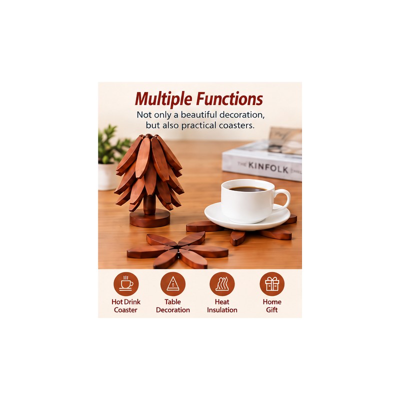 4-Piece Bamboo Trivet Set for Hot Pots & Pans –