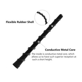 Jamscar Short Truck Antenna Compatible for Chevy Silverado 1500 2500 3500/ GMC Sierra 1500 2500 3500HD 1999-2024, Flexible Pickup Radio Antenna Accessories Replacement, for Optimized AM FM Reception