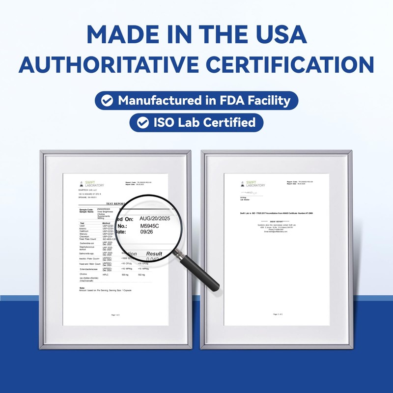 Prenatal Choline Supplements, Liquid Capsules for Focus, Memory, and Energy,