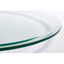 Pro Safe Glass 15" Round Tempered Glass Table Top 1/2" Thick Bevel Edge - Clear
