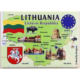 Lithuania EU Series Souvenir Fridge Magnet 2.5" X 3.5"
