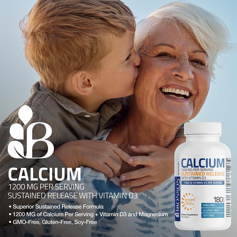 Bronson Calcium 1200 MG Per Serving Sustained Release with Vitamin