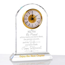 Ornalrist Retirement Gifts for Women Men K9 Crystal Clock, Going Away Gifts for Coworker Best Congratulations Retired Gifts Boss Leaving Presents for Teacher Friend