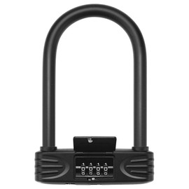 U Lock for Bicycle, 4 Digit Combination Bicycle Lock with U-Lock Latch, Waterproof, Keyless, Bicycle U Lock for Home, School, Travel