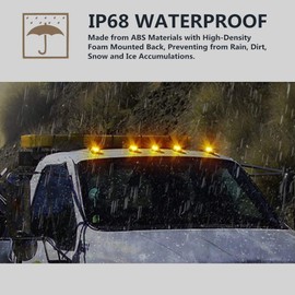 MARLBSTON 5 X Cab Marker Light, Compatible with 2003-2018 Dodge Ram 1500 2500 3500 4500 5500 Pickup Trucks Smoke Lens Amber LED Housing Cab Roof Running Lights, Top Clearance Light w/Wiring Pack