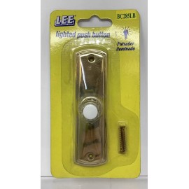 Lee Electric BC285LB White Lighted Screw Back Door Bell Push Button 16 Voltage