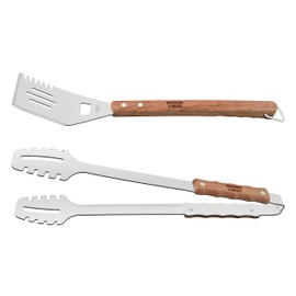 Tramontina Utensils Set (Spatula, Meat Tongs) Wood Handle 2 PK, 80905/005DS