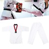 Taekwondo Uniform Striped Model Polyester Cotton with Belt Martial Arts