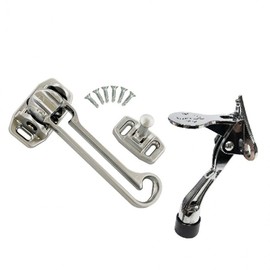 Heavy-Duty Bolt Lock & Entry Door Bar Set Glossy