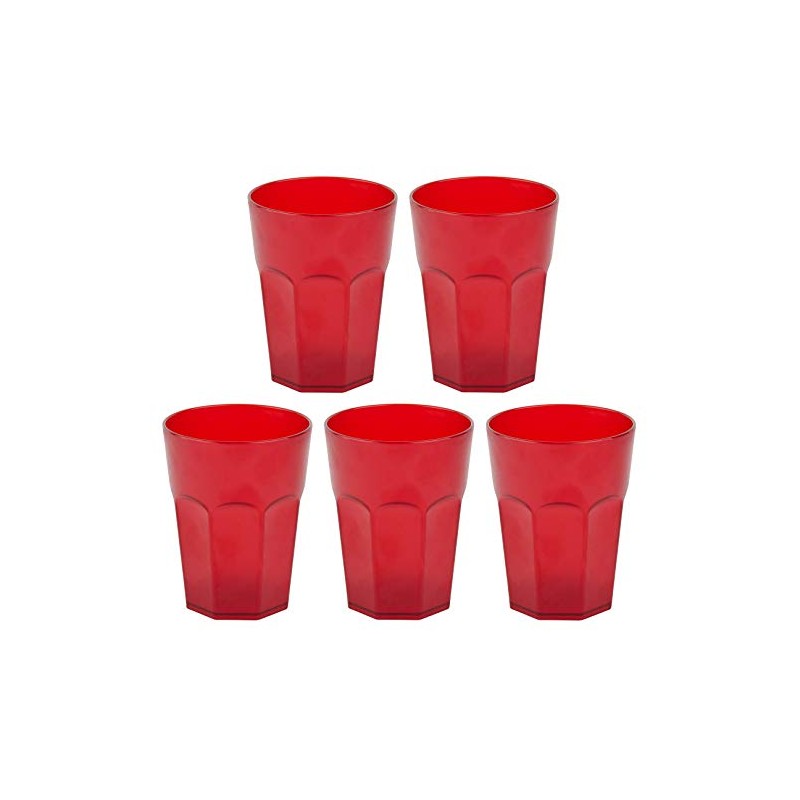 ENGELLAND - 5 x Plastic Cups Drinking Cups Red Cocktail